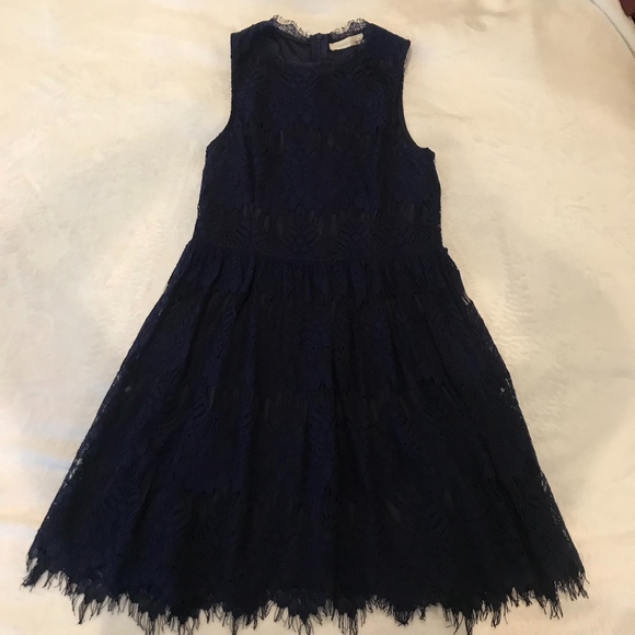 Navy Blue Lace Dress - Picture 1 of 2